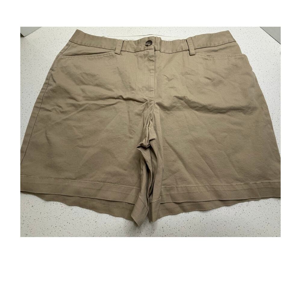 Lands' End Shorts Size 14 Light Beige Khaki Fit 2 Women's Casual Modern Uniform